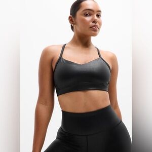 Athleta Black Strappy Sports Bra. A-C XL